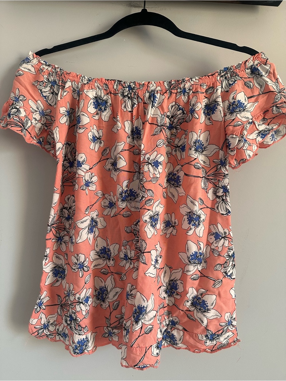 Off-Shoulder Floral Top, Size S